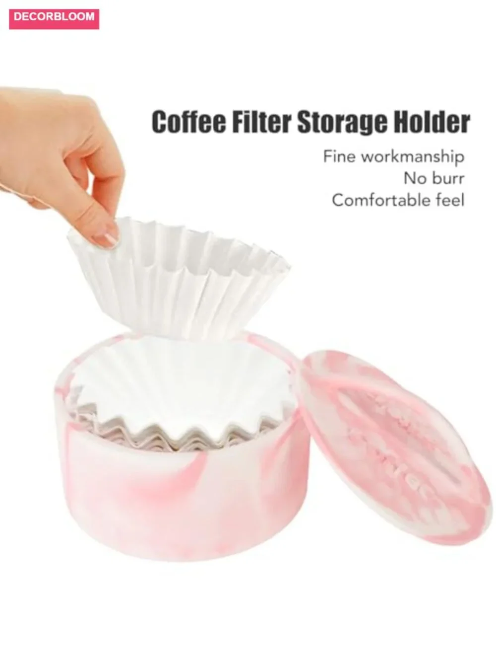 Coffee Filter Holder with Lid, Large Capacity Storage Dispenser for Counter,